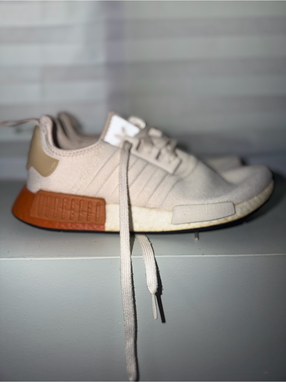Adidas NMD R1 Women’s Sneakers Cream/Tan Orange Boost Shoes Size 10